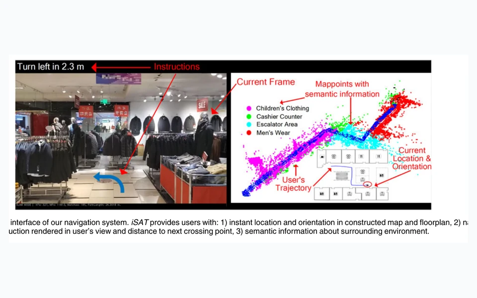 iSAT indoor navigation interface