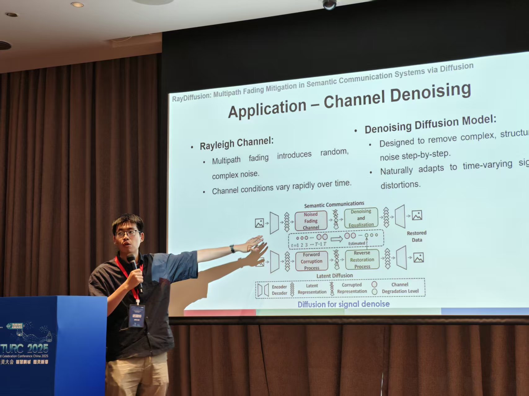 Guoxuan Chi presenting at the ACM TURC 2025 SIGCOMM China Forum